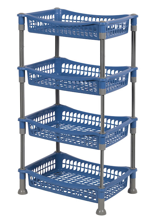 Galileo Raft De Bucătărie Din Plastic Cu 3 Locuri Albastru 40x30x77.5cm