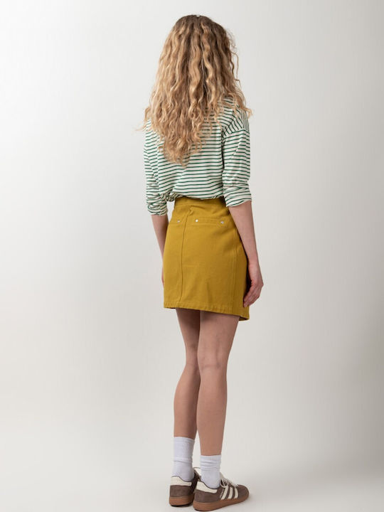 Denim Mini Skirt Envelope Mustard