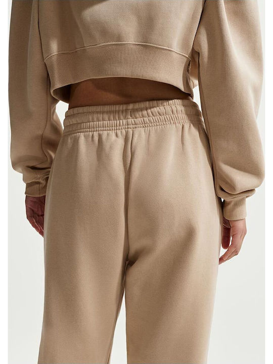 Nike Phoenix Fleece Pants Παντελόνι Φόρμας Fleece Μπεζ