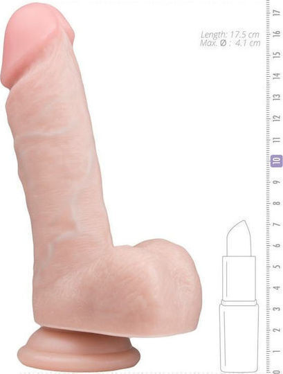APH Glass Dildo with Balls and Suction Cup Flesh 20cm