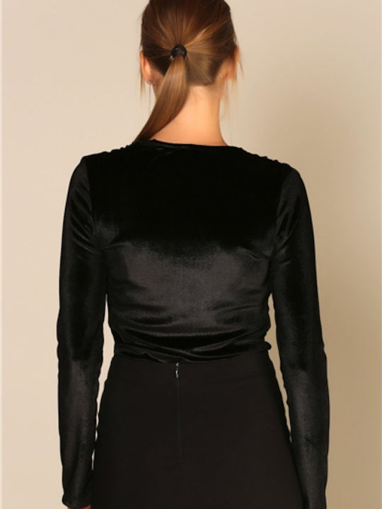Women's Velvet Bodysuit Kinzi Black