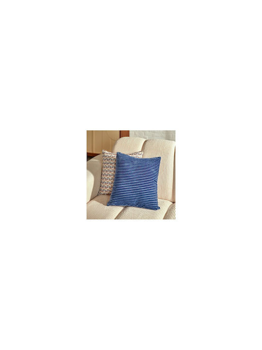 Atmosphera Μαξιλάρι Καναπέ Fleece Μπλε 38x38εκ.