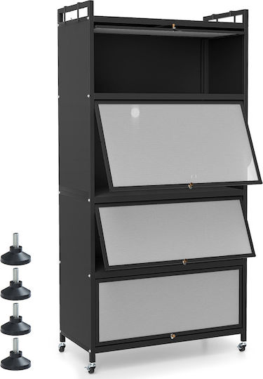 Ντουλάπι Κάτω Φούρνου Μαύρο 162x81x40εκ.