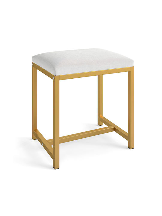Stool For Living Room Metallic White 42x38x30cm