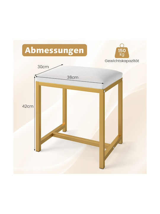 Stool For Living Room Metallic White 42x38x30cm