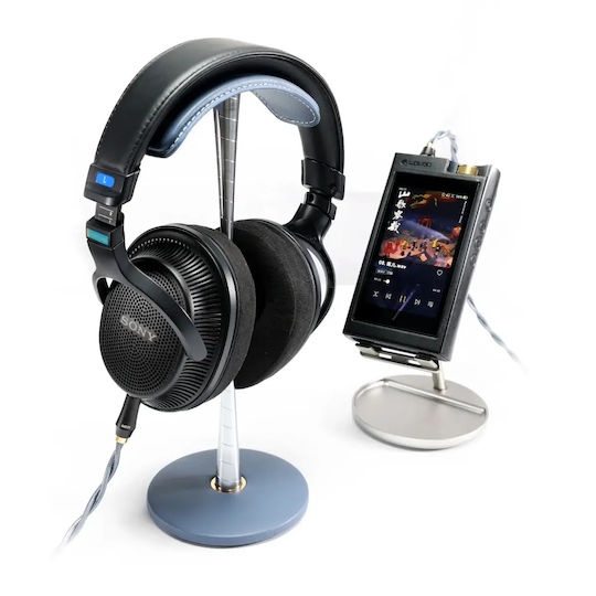 Ddhifi Hs270-blue Premium Headphone Stand Genuine Leather Arc & Weighted Base