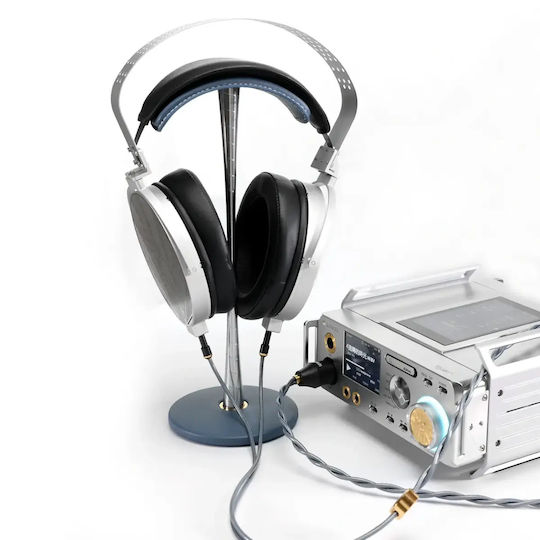 Ddhifi Hs270-blue Premium Headphone Stand Genuine Leather Arc & Weighted Base