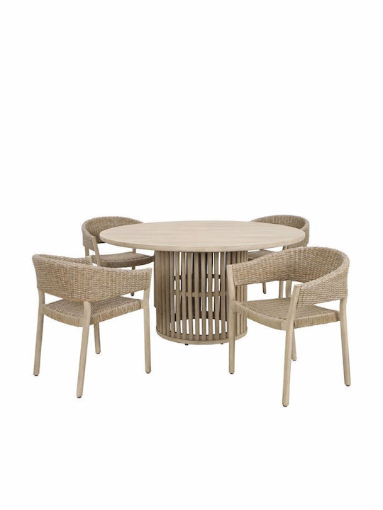 Scaun de exterior Lemn Sumatra Physics 4buc 64x57x78cm