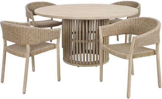 Scaun de exterior Lemn Sumatra Physics 4buc 64x57x78cm