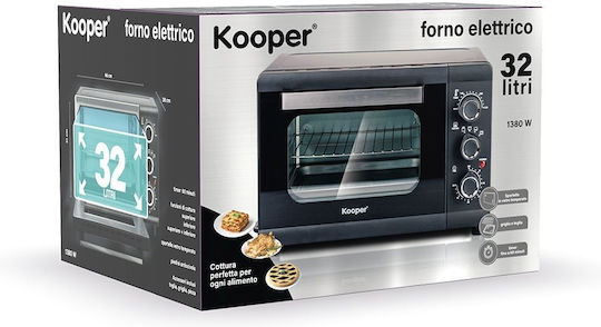 Kooper Ηλεκτρικό Φουρνάκι 32lt Χωρίς Εστίες Μαύρο