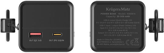 Kruger & Matz Power Bank 20000mAh 65W Power Delivery Încărcare Rapidă Negru