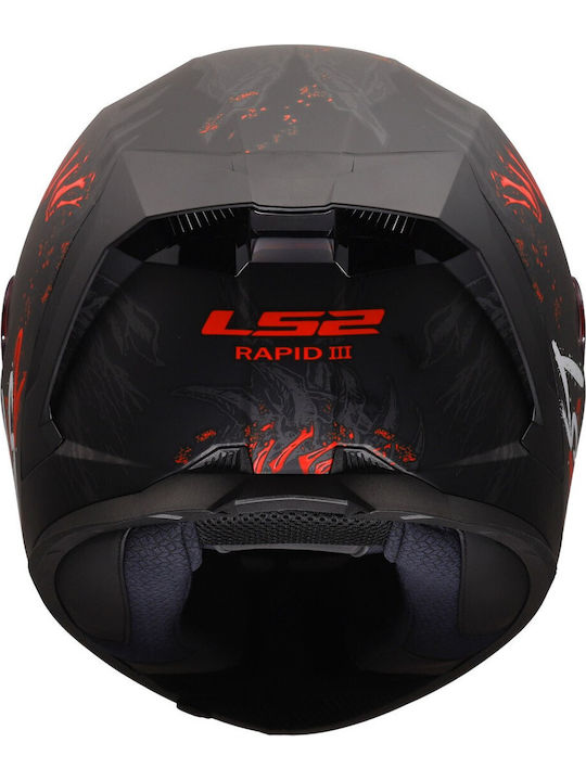 LS2 FF820 Rapid III KaiJu II Matt Black/Red/White Κράνος Μηχανής Full Face ECE 22.06 1350gr
