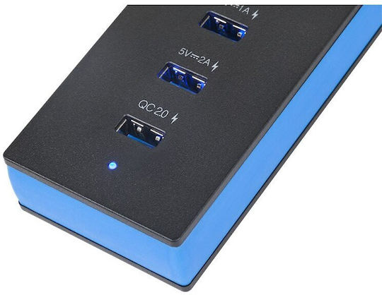3x USB + 1 USB QC 2.0