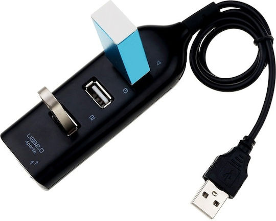 Hub USB Hb2 USB 2.0 Viteză Mare 4 Porturi USB 2.0 Negru