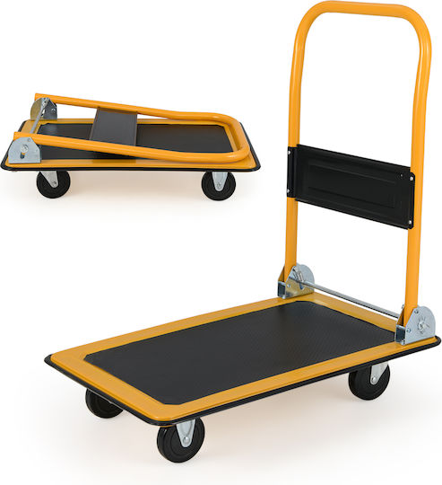 Costway Cărucior cu platformă Pliabil pentru o Încărcătură cu Greutate de până la 150kg în Culorea Portocaliu