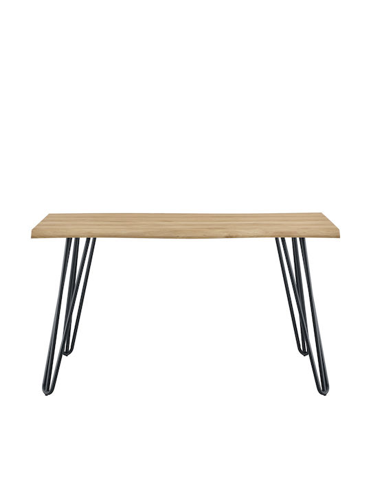 Table Dining Room Wooden with Metal Frame Sonoma/black 120x60x77.5cm