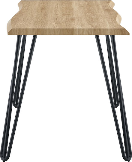Branwell Wooden Dining Room Table with Metal Frame Sonoma Black 120x60x77.5cm
