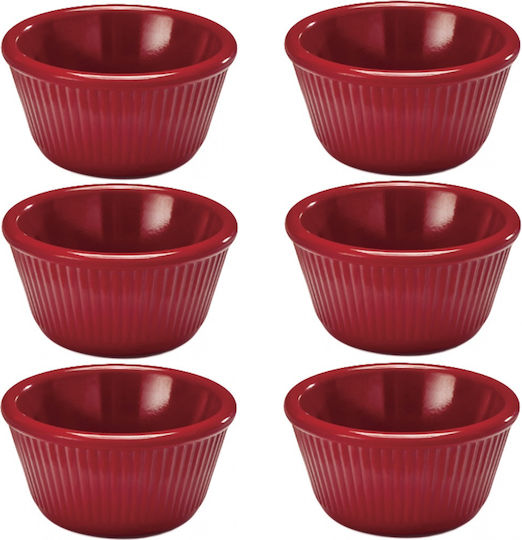Raki Bol de Servire Rotund din Melamină Roșu cu Diametru 8buc
