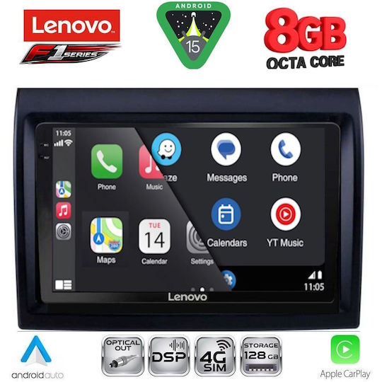 Lenovo Ηχοσύστημα Αυτοκινήτου για Fiat Ducato 2006-2011 (Bluetooth/USB/WiFi/GPS/Apple-Carplay/Android-Auto) με Οθόνη Αφής 9"