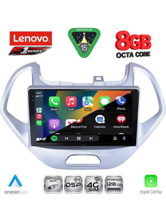 Lenovo Car Audio System for Ford Ka 2017 (Bluetooth/USB/WiFi/GPS/Apple-Carplay/Android-Auto) with Touch Screen 9"