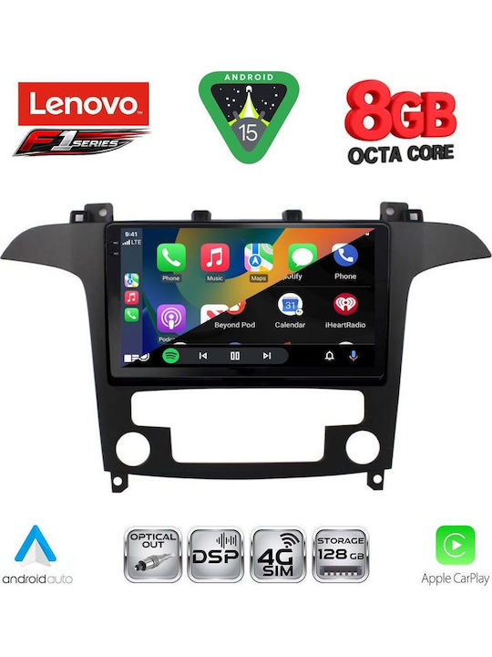 Lenovo Car Audio System for Ford S-Max 2006-2014 with Clima (Bluetooth/USB/WiFi/GPS/Apple-Carplay/Android-Auto) with Touch Screen 9"