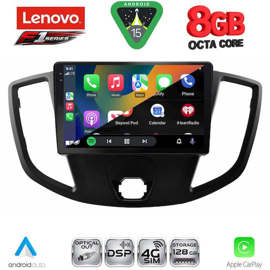 Lenovo Ηχοσύστημα Αυτοκινήτου για Ford Transit 2014-2020 (Bluetooth/USB/WiFi/GPS/Apple-Carplay/Android-Auto) με Οθόνη Αφής 9"