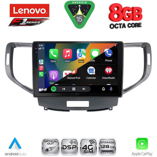 Lenovo Car Audio System for Honda Accord 2008-2013 (Bluetooth/USB/WiFi/GPS/Apple-Carplay/Android-Auto) with Touch Screen 9"