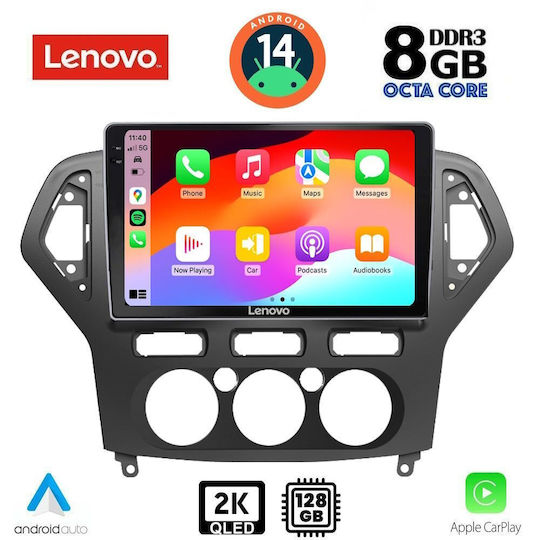 Lenovo Ηχοσύστημα Αυτοκινήτου για Ford Mondeo 2007-2011 με A/C (Bluetooth/USB/WiFi/GPS/Apple-Carplay/Android-Auto) με Οθόνη Αφής 10"