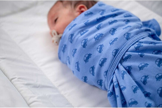 Babybliss Спален Чувал Носещо Се Одеяло За Повиване Blisssnug Сини Коли Blue Комплект 2 Бр
