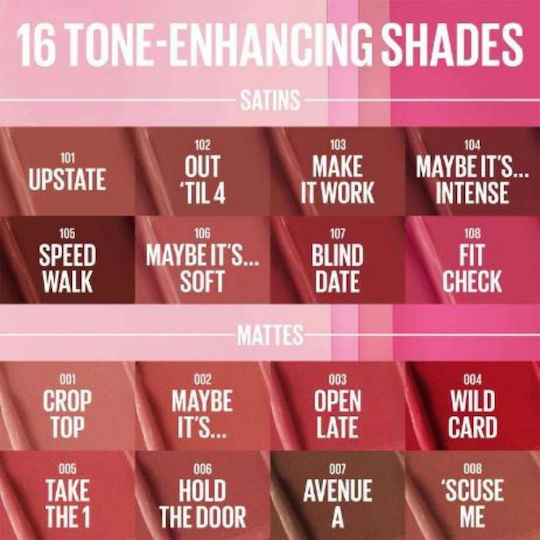 Maybelline Κραγιόν Satin 104 Maybe It's Intense 3.4gr
