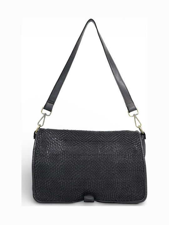 Black Leather Women's Flap Bag