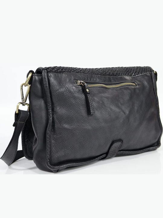 Black Leather Women's Flap Bag