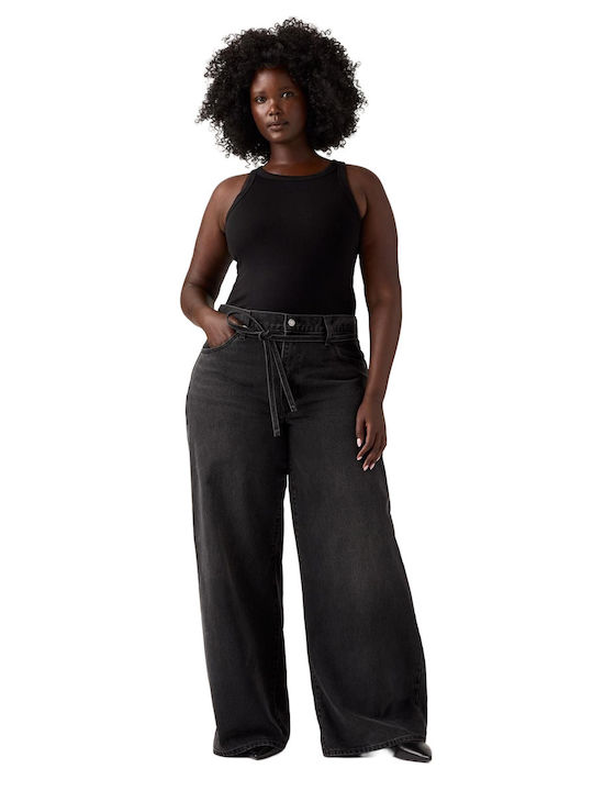 XL Straight Blugi Damă În Fit Lejer Negru
