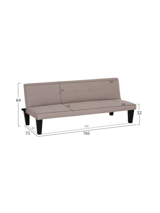 Koro Doppelsitzer Sofa Bett Künstliches Leder Beiges 165x75x64cm
