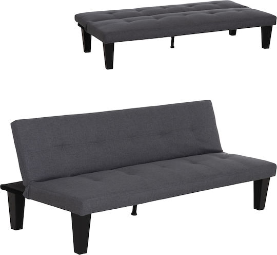 Koro Doppelsitzer Sofa Bett Künstliches Leder Graues 165x75x64cm