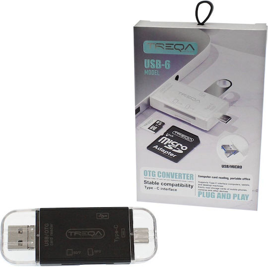 Treqa Konverter Micro-USB / USB-C männlich zu Micro-USB weiblich 1Stück USB-6