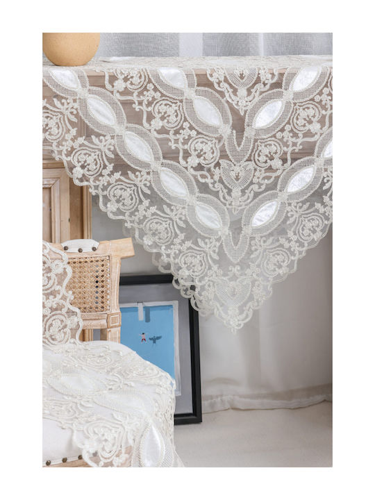 Liolios Home Ράνερ με Κέντημα Ivory 40x150εκ.