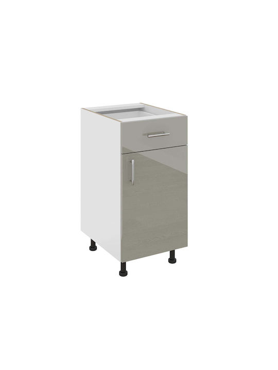 Corp Επιδαπέδιο Ντουλάπι με Πάγκο Εργασίας Glossy Grey/white 40x50x80εκ.