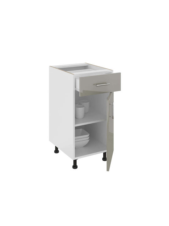 Corp Επιδαπέδιο Ντουλάπι με Πάγκο Εργασίας Glossy Grey/white 40x50x80εκ.