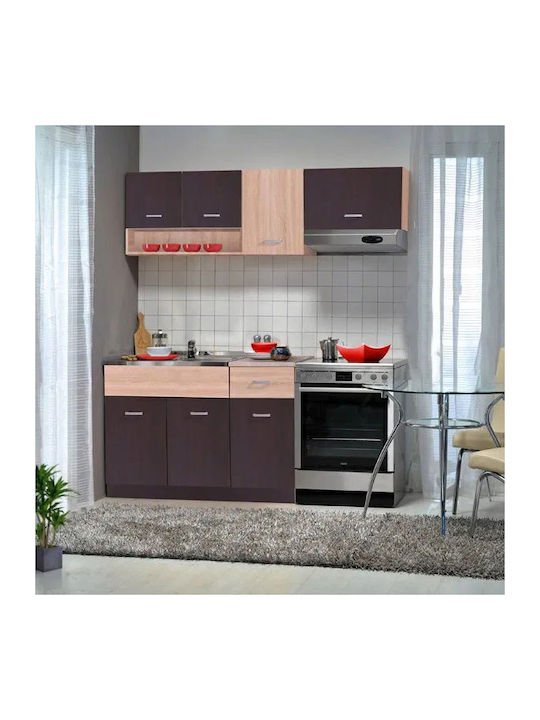 Renia Kitchen Cabinet Set Wall & Floor Beige 180x46cm