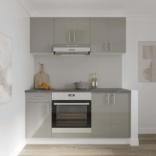 Corp Dulap de podea cu Blat de Lucru Glossy Grey/white 40x50x80buc