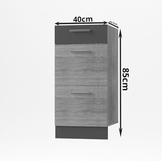 Alina Epipedepia Kommode Küchenschränke Sonoma-Mokka 40x44.5x85cm