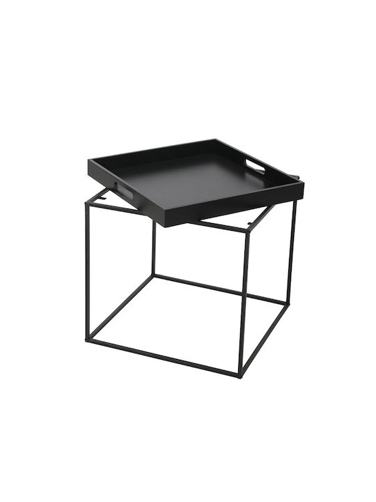 Square Side Coffee Table Butler Wooden Black W45xL45xH45cm