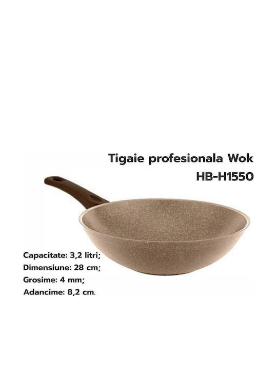 Hausberg Wok din Aluminiu cu Strat de Piatră 28cm