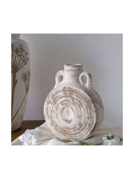 Artekko Decorative Vase Antique White 18.5x8x23cm