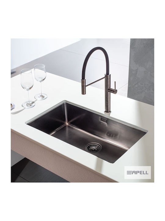 Apell Undermount Sink Inox Brushed W75xD44cm Black