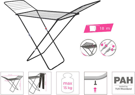 Eurogold Stabilo Folding Floor Metallic Clothes Drying Rack with Hanging Length 18m