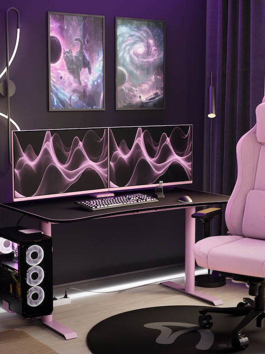 Gaming Office Arena Wooden Medium Pink 140x75.5x71cm