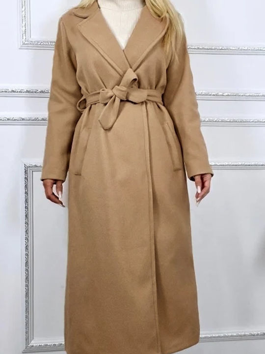 Din lână Beige Palton