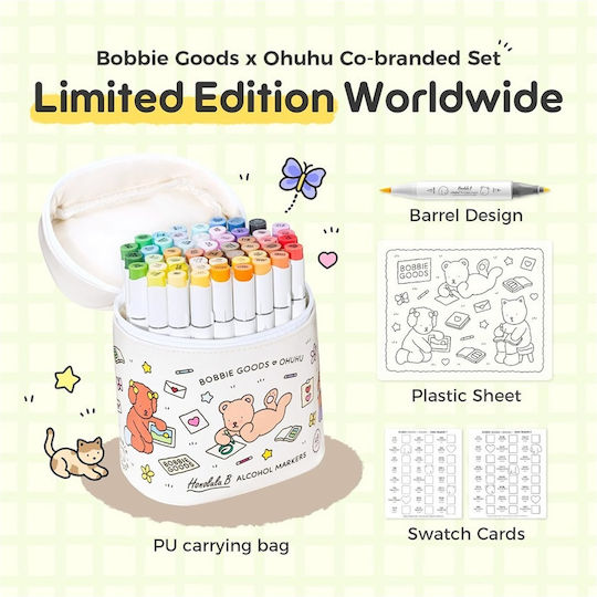 Ohuhu Honolulu B (Bobbie Goods Limited Edition) Brush & Fine 48 Μαρκαδόροι